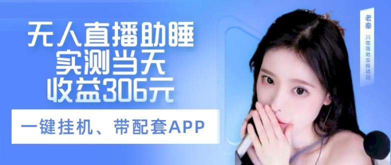 无人直播助睡、实测当天变现306元、一键挂机即可-千创分享