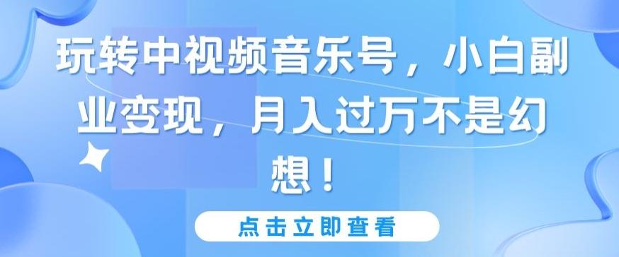 玩转中视频音乐号，小白副业变现，月入过万不是幻想【揭秘】-千创分享