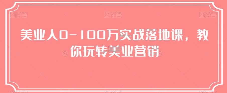 美业人0-100万实战落地课，教你玩转美业营销-千创分享