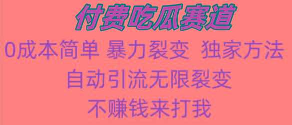 吃瓜付费赛道，暴力无限裂变，0成本，实测日入700+！！！-千创分享