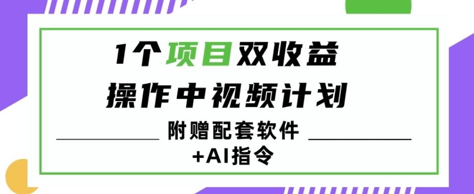 1个项目双收益？操作中视频计划1天最高3100+收益？（附赠配套软件+AI指令）-千创分享