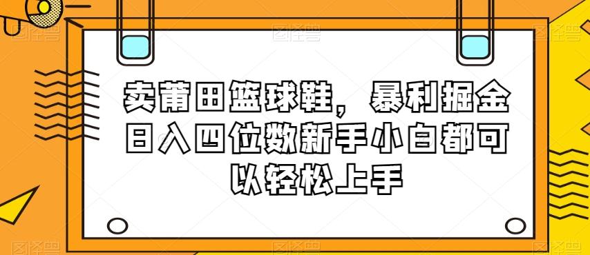 卖莆田篮球鞋，暴利掘金日入四位数新手小白都可以轻松上手【揭秘】-千创分享