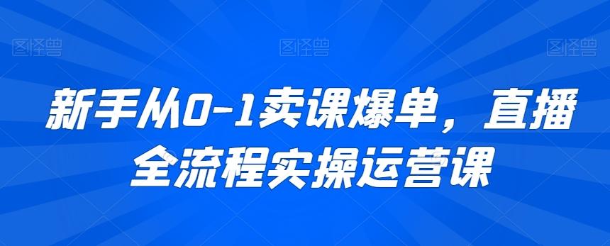 新手从0-1卖课爆单，直播全流程实操运营课-千创分享