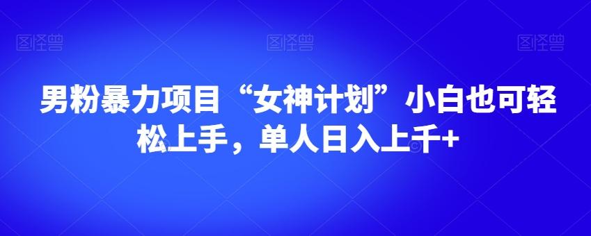 男粉暴力项目“女神计划”小白也可轻松上手，单人日入上千+【揭秘】-千创分享