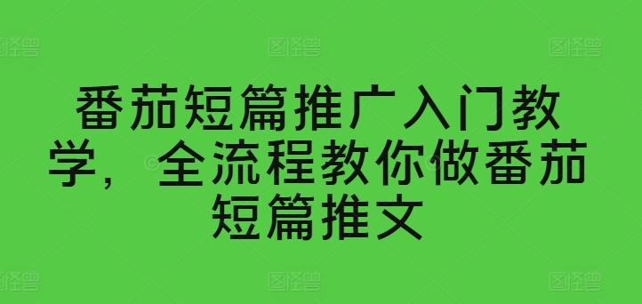番茄短篇推广入门教学，全流程教你做番茄短篇推文-千创分享