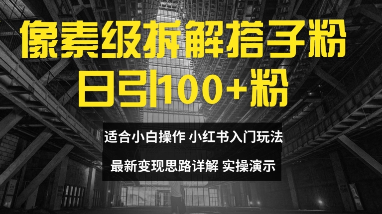 像素级拆解搭子粉，日引100+，小白看完可上手，最新变现思路详解【揭秘】-千创分享