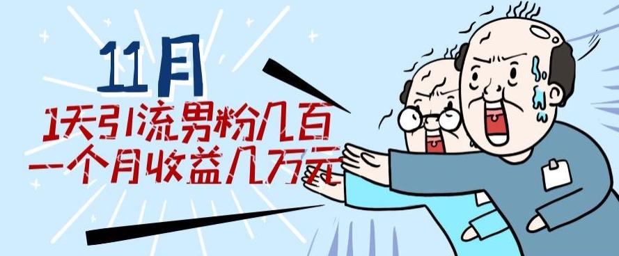11月最新每天引流男粉300+一个月收益几万元-千创分享